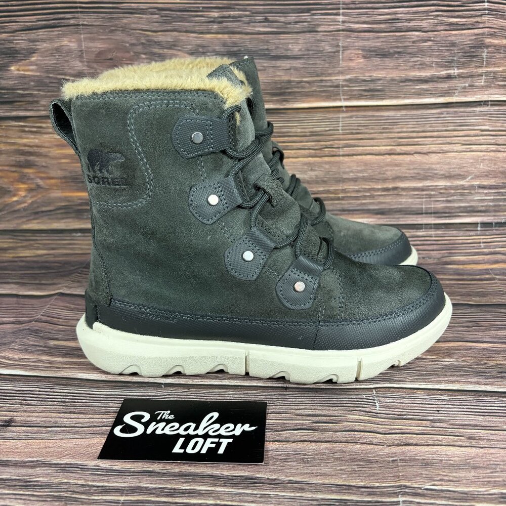 Sorel Women's Explorer II Joan Waterproof Gray Suede Winter‎ Boots Size 6